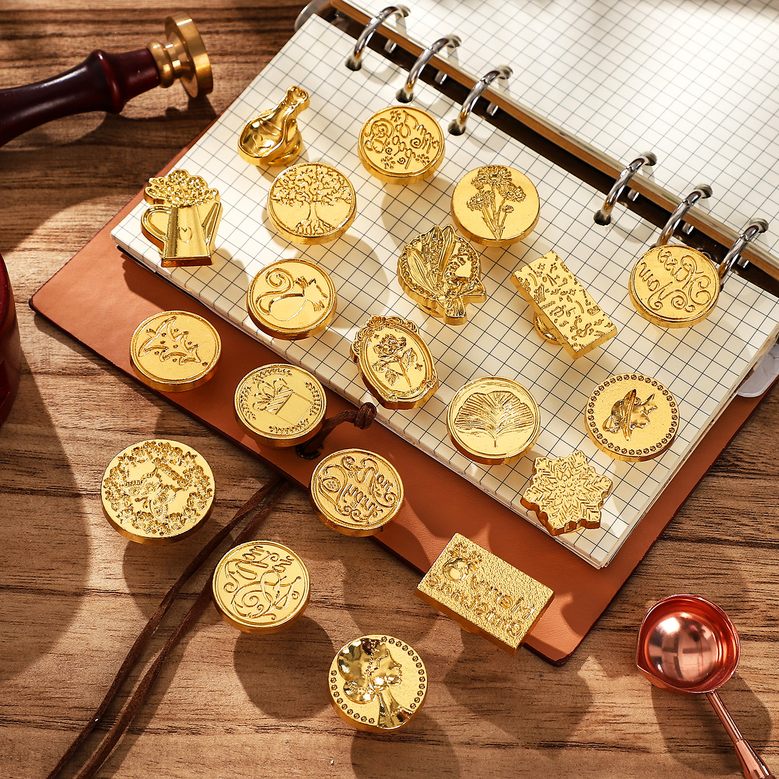 저널세이 합금 특수 모양 레트로 귀여운 스탬프 파이어 페인트 스탬프 헤드