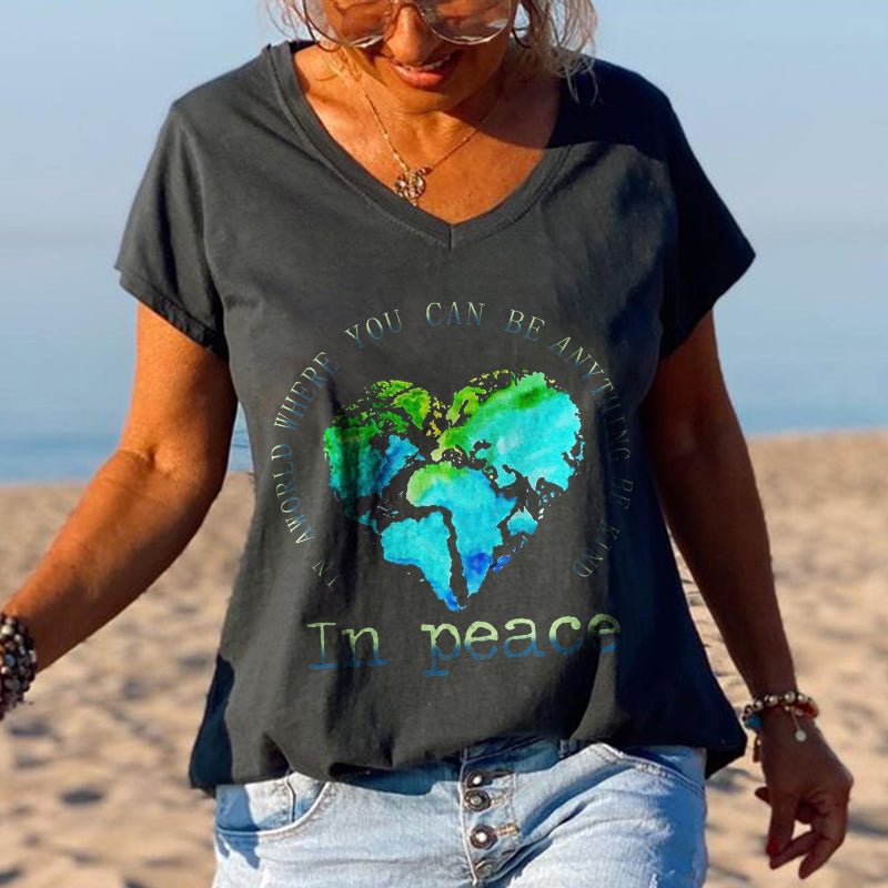 In A World Where You Can Be Anything Be Kind Earth Graphic Tees