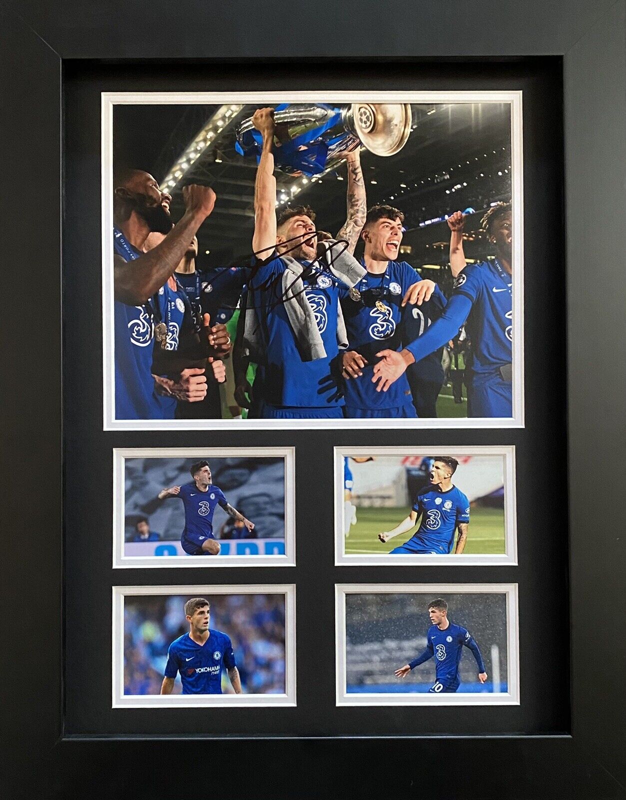 Christian Pulisic Hand Signed Chelsea Photo Poster painting In 16x12 Frame Display, Exact Proof