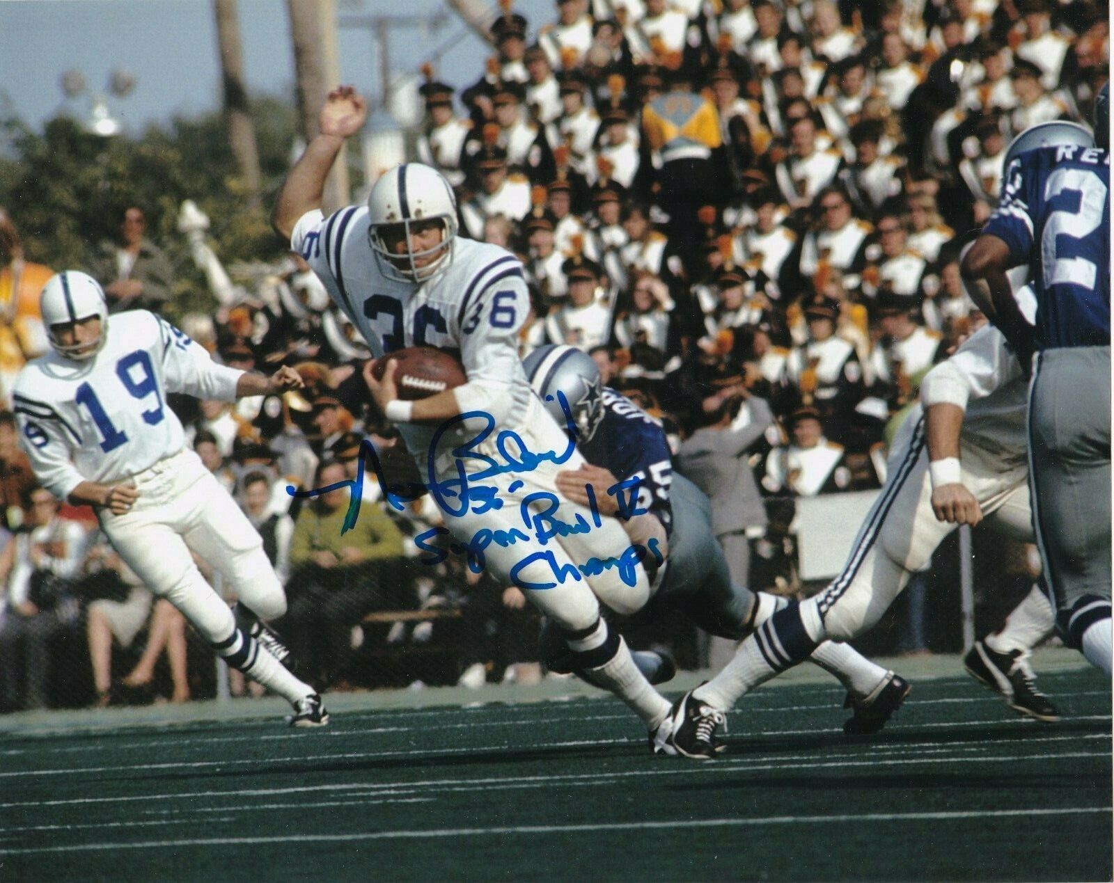 NORM BULAICH BALTIMORE COLTS SUPER BOWL V CHAMPS ACTION SIGNED 8x10