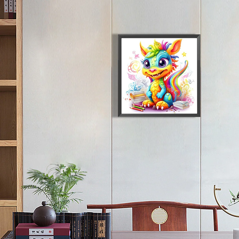 Partial AB Diamond Painting - Full Round Drill - Colourful Dinosaur(Canvas|45*45cm)