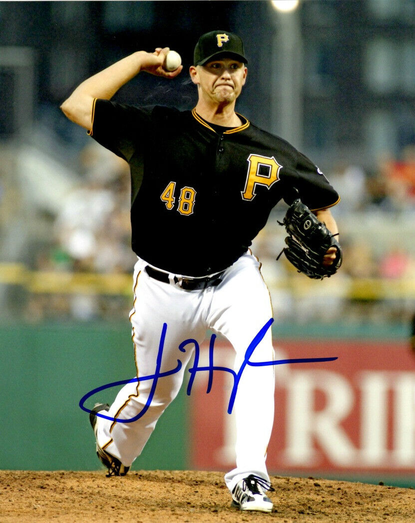 Signed 8x10 JARED HUGHES PITTSBURGH PIRATES Photo Poster painting- COA