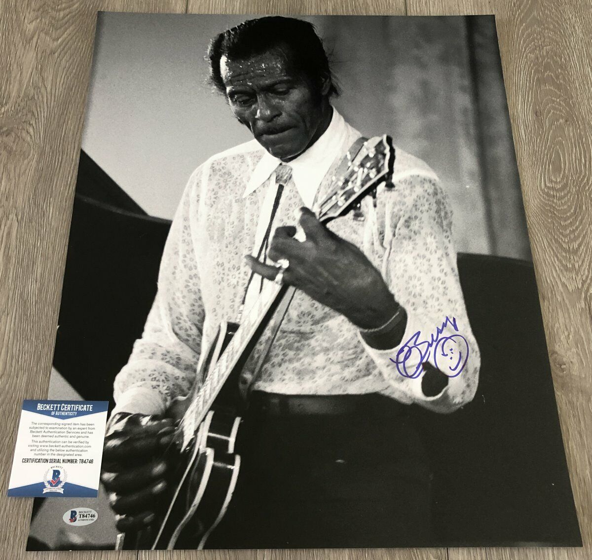 CHUCK BERRY JOHNNY B. GOODE SIGNED AUTOGRAPH HUGE 16x20 Photo Poster painting w/ BECKETT BAS COA