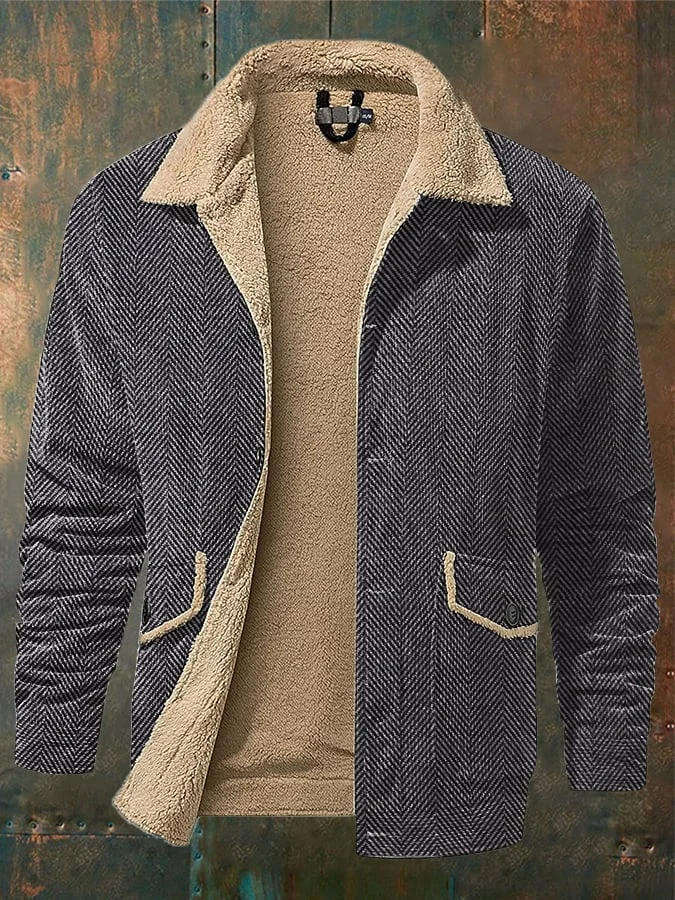 Men's Western Vintage Herringbone  Cotton Work Casual Jacket