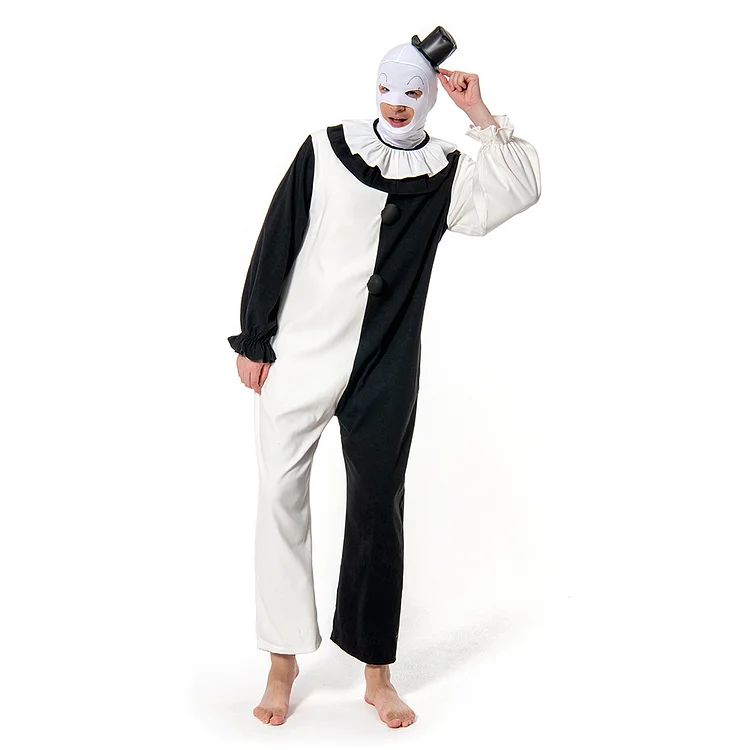 Terrifier 2 Art the Clown Cosplay Costume Jumpsuit Hat Outfits Halloween Carnival Suit