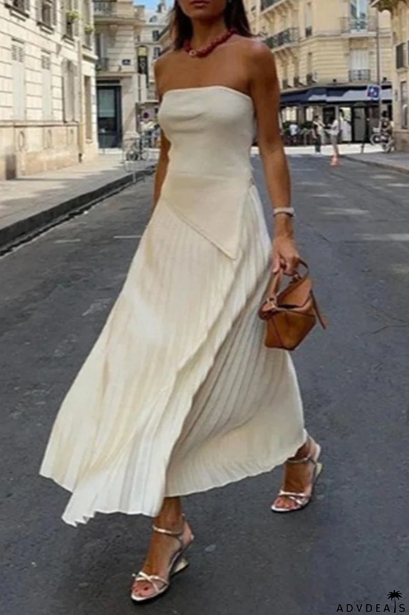 Sexy Celebrities Solid Asymmetrical Strapless Sleeveless Two Pieces