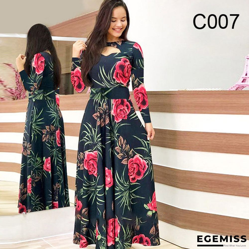 Color Blocking Flower Hip Wrap Dress Short Sleeved Dress Black Dresses | EGEMISS