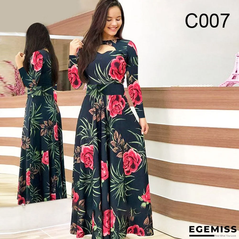 Color Blocking Flower Hip Wrap Dress Short Sleeved Dress Black Dresses | EGEMISS