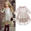 Kids Baby Girls Party Gowns Long Sleeve Baby Dresses