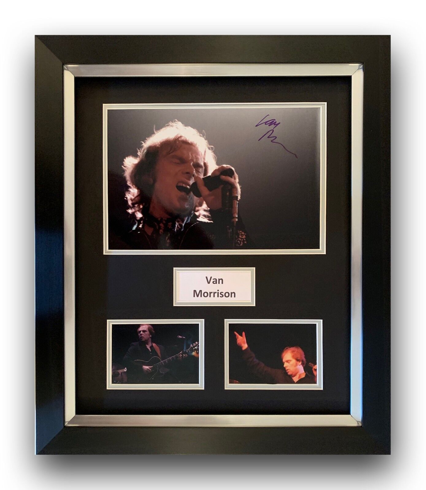 VAN MORRISON HAND SIGNED FRAMED Photo Poster painting DISPLAY - MUSIC AUTOGRAPH 4.