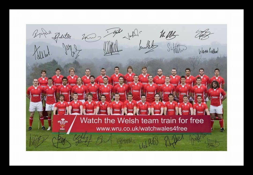 Wales 2012 Grand Slam Squad Autograph Signed & Framed Photo Poster painting