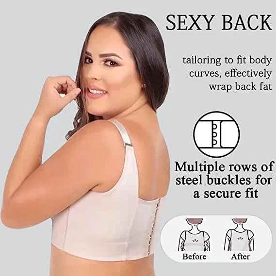 Deep Cup Bra Hide Back Fat With Shapewear Incorporated-Nude（Buy 1 Get 1 Free）