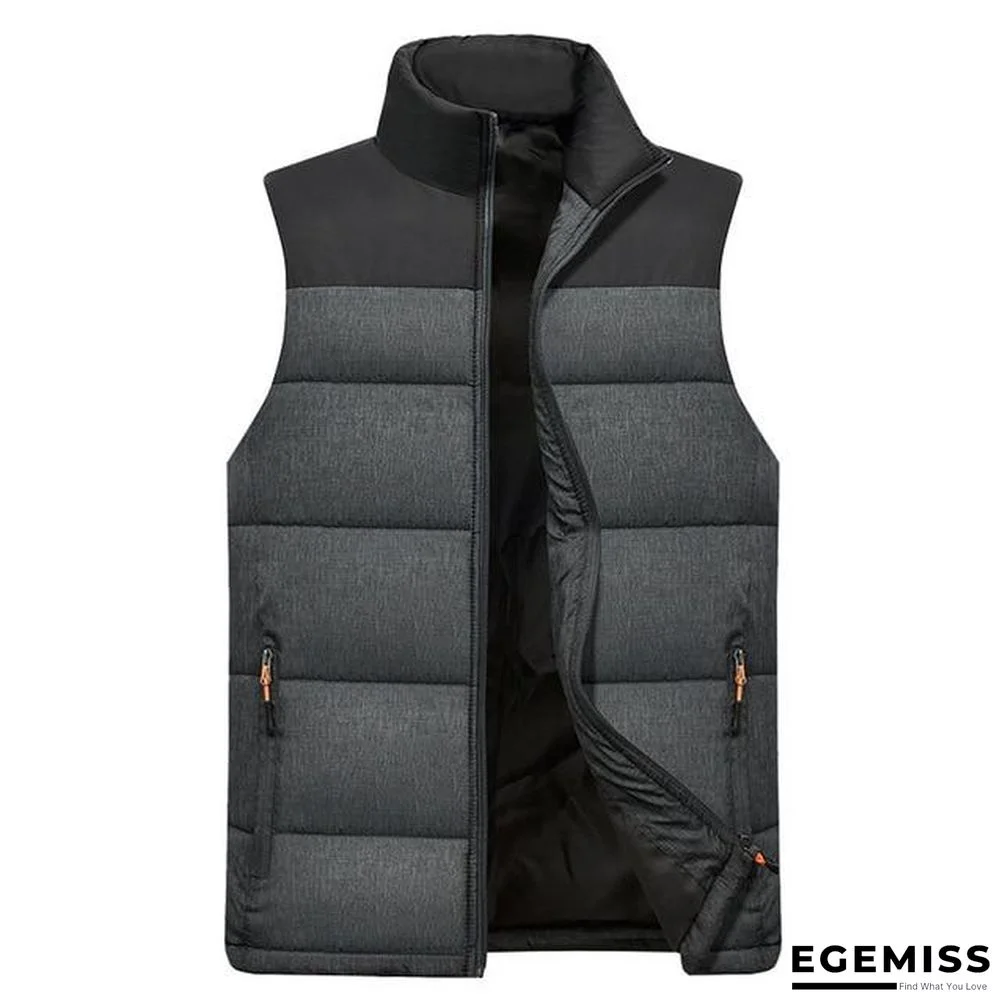 Men Down Vest Men's Warm Thick Coats Jacket and Coats Zipper Multiple pockets Casual Vests Sleeveless Jacket | EGEMISS