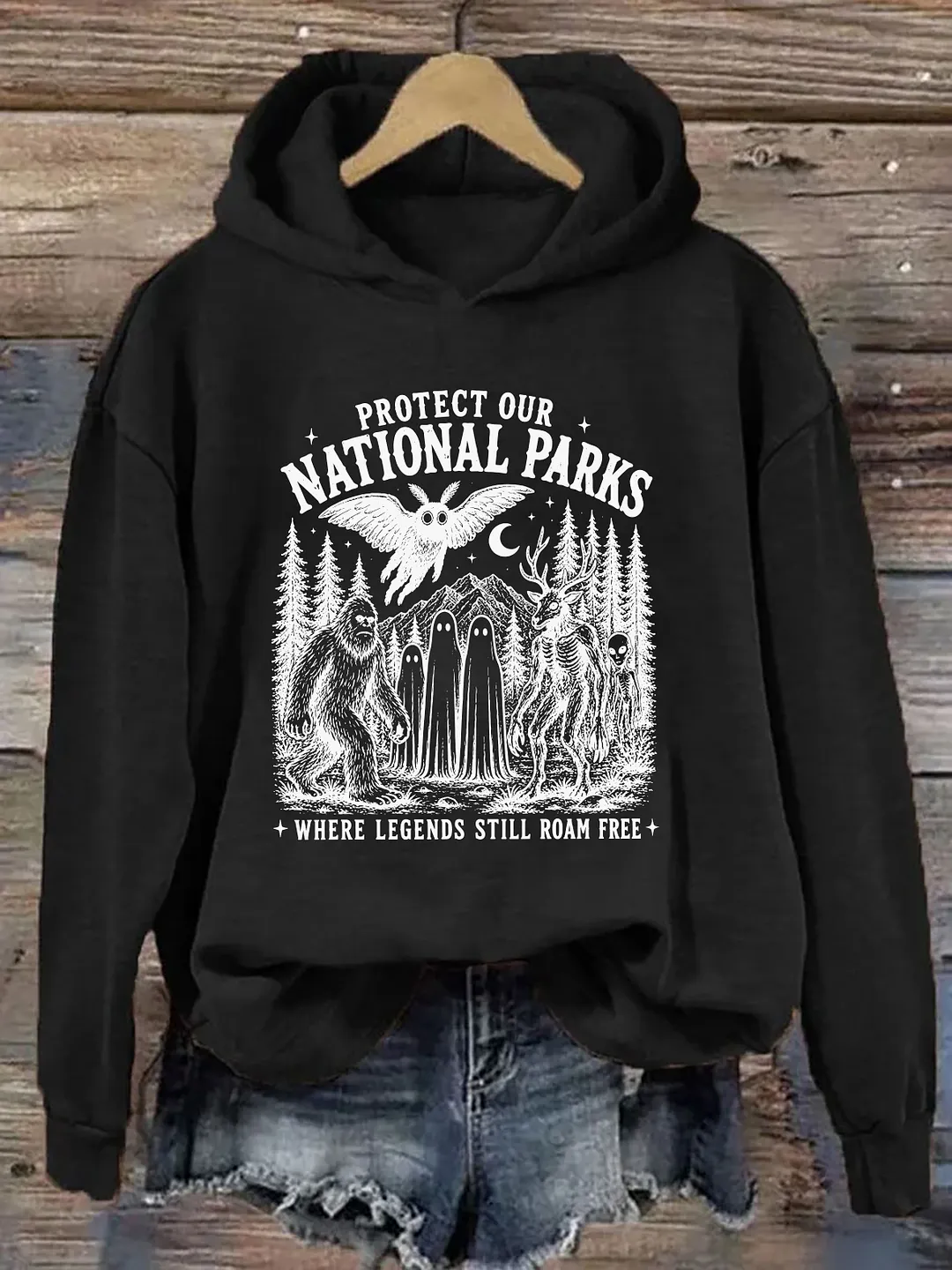 Protect Our National Parks Bigfoot Cryptid Nature Hoodie
