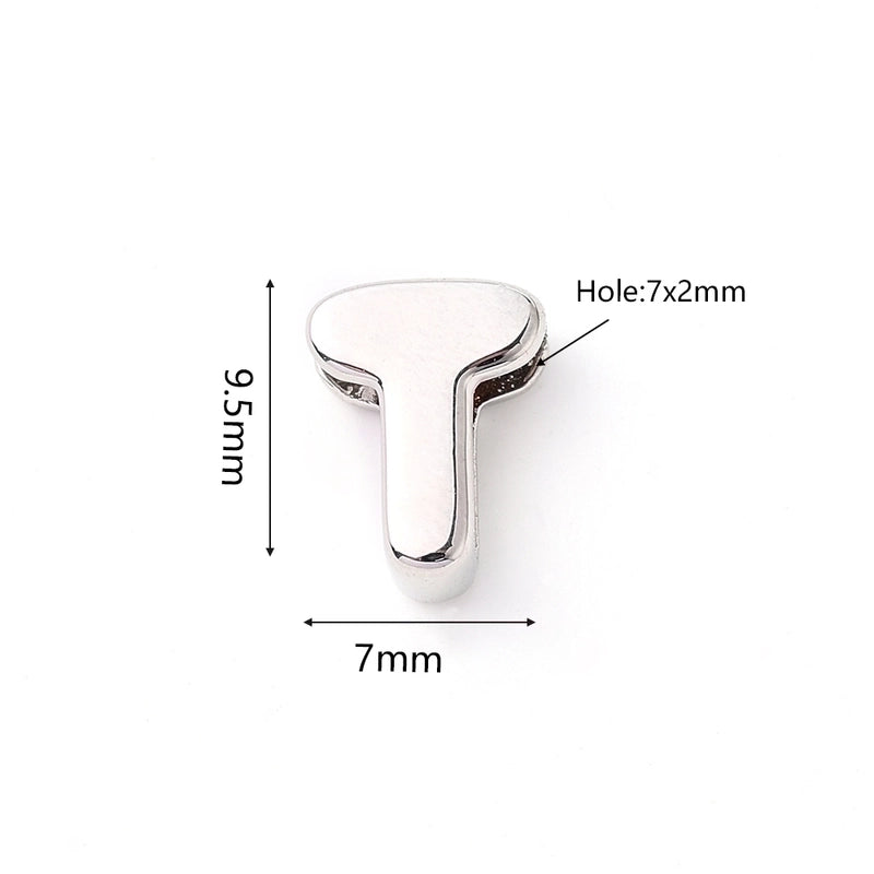 1 Pc/Package 9.5x6mm 9.5×7.5mm 9.5x8mm 7x2mm Copper White Gold Plated Letter Bubble Polished Beads