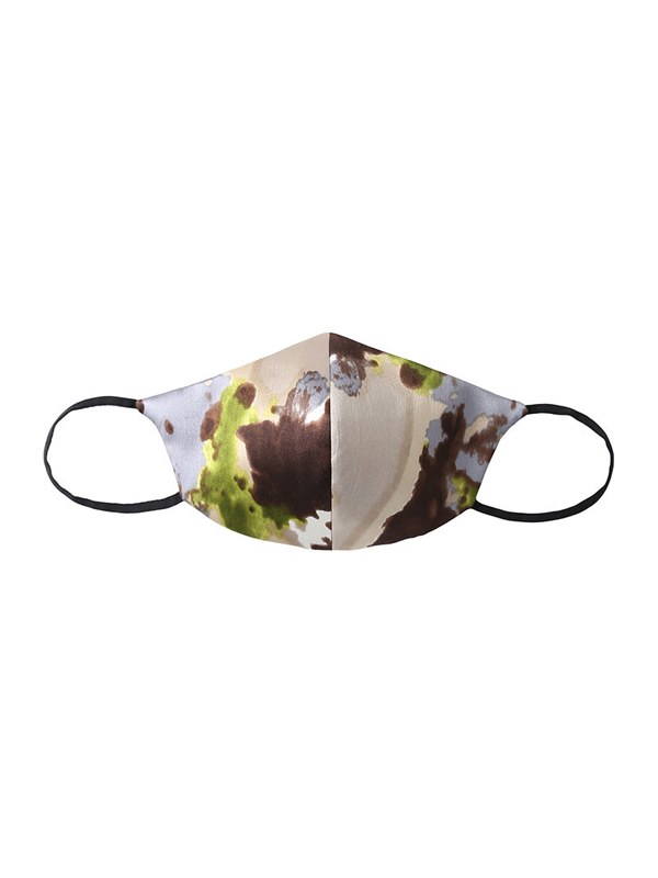 Silk Face Covering Color Blocks Breathable Style