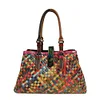 Hand-woven Oversized Colored Leather Leather Shoulder Bag Handbag