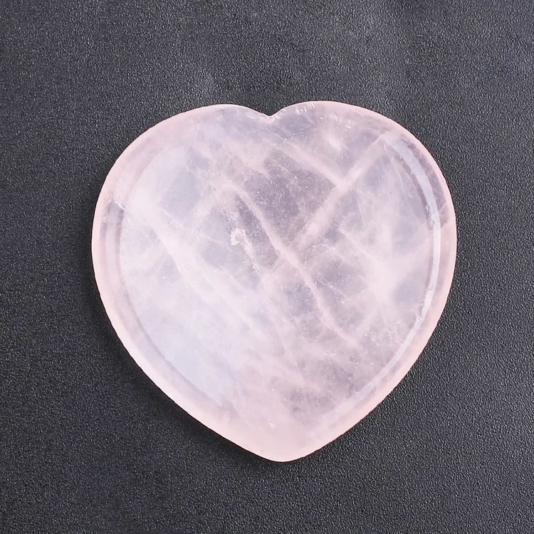 Jade Heart-Shaped Crystal Healing Decompression Thumb Massage Palm Stone