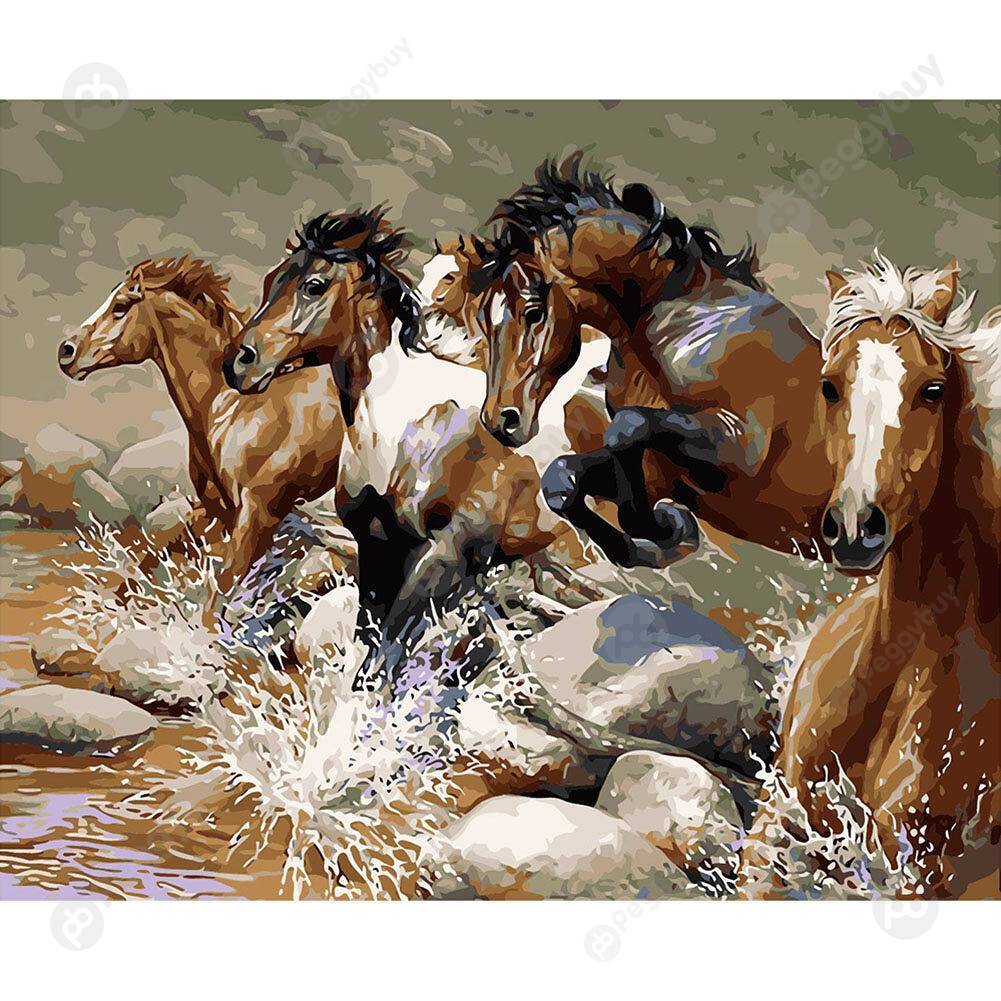 

40*50CM Paint By Numbers-Running Horses, 501 Original