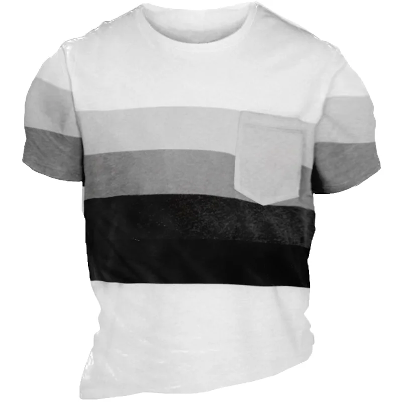 Men's Outdoor Patchwork Pocket Short Sleeve T-Shirt