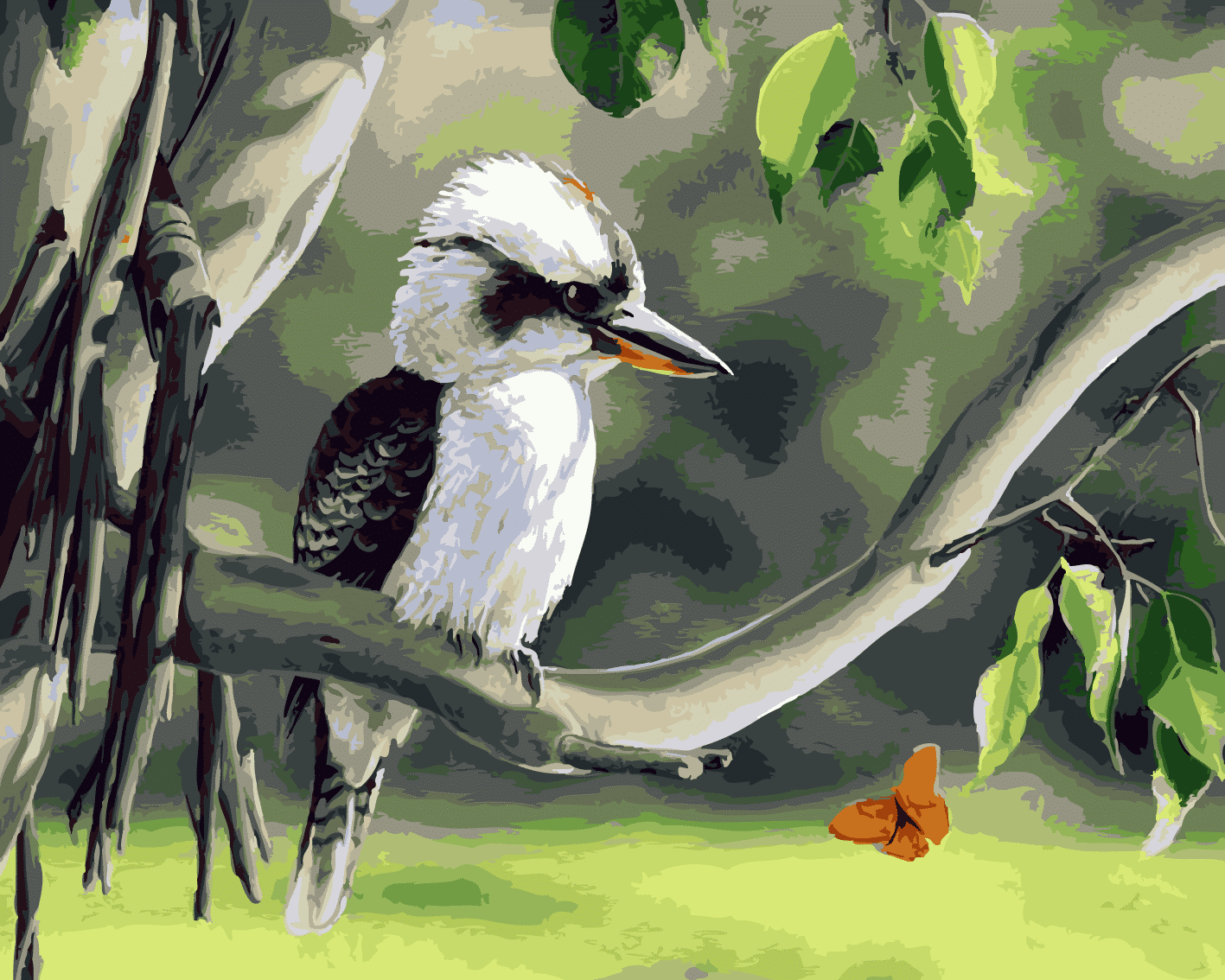 

Kookaburra on Branch – Paint By Numbers - 40*50CM, 501 Original
