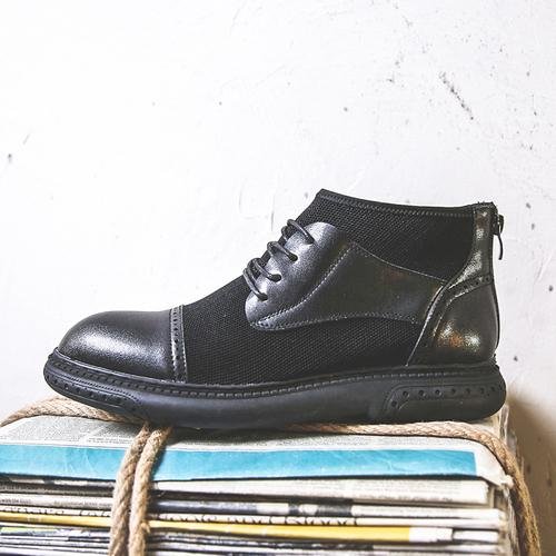 Dawfashion-High Top Leather Shoes-Yamamoto Diablo Clothing