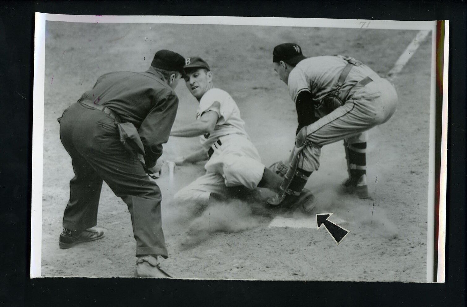 George Shuba Wes Westrum Tom Gorman 1952 Press Photo Poster painting Brooklyn Dodgers NY Giants