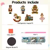6PCS Nutcracker Christmas DIY Pearl Diamond Painting Christmas Fridge Magnets, Sparkling Rhinestone Refrigerator Magnet Craft Kit for Home Decor & Gifts