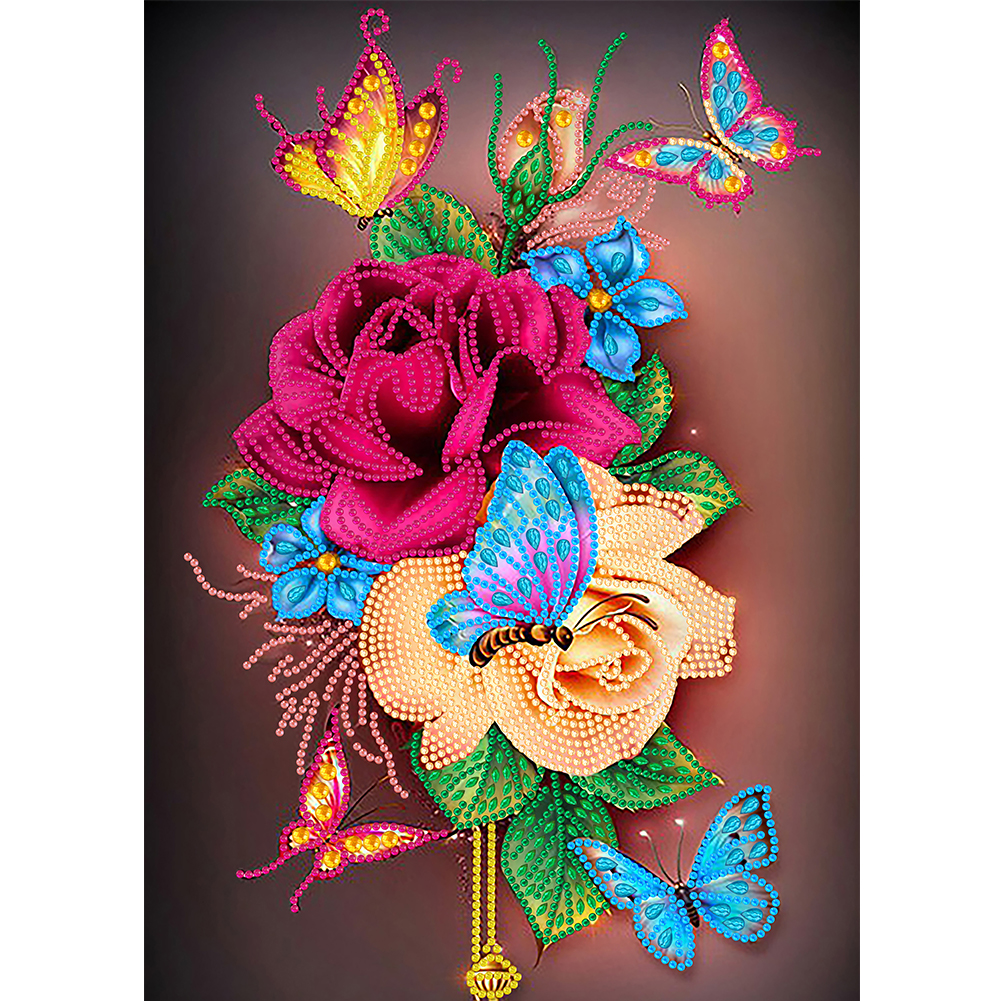 

Flowers Butterfly - Special Shaped Diamond Painting - 30*40CM, 501 Original