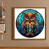 Owl Glass Painting - 11CT Stamped Cross Stitch 40*40cm/15.75*15.75in(glass painting cross stitch) tapestrymarket