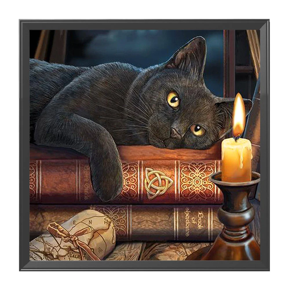 11ct Stamped Cross Stitch - Black Cat(40*40cm)