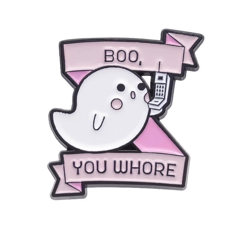 Cartoon Style Cute Pin Ghost Alloy Stoving Varnish Women’s Brooches
