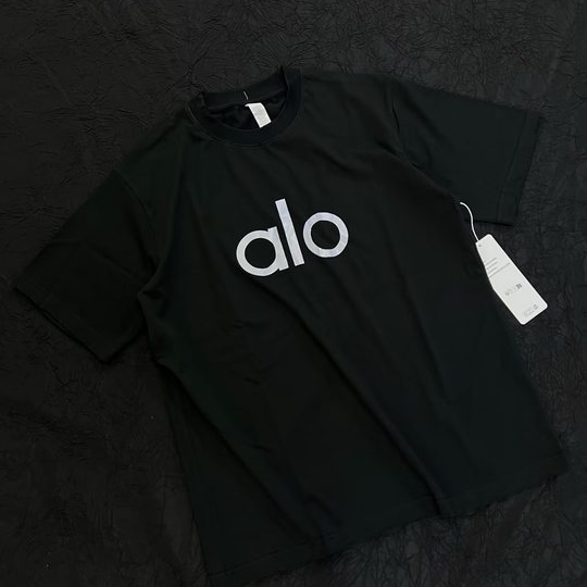 Alo Logo Print Cotton Short Sleeve T-Shirt