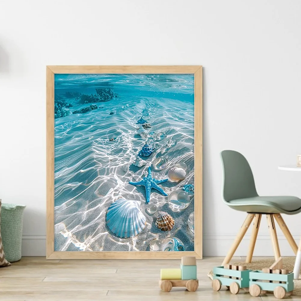 Beach Full 11CT DIY Counted Cross Stitch Kits 40x50cm for Beginners Home Decor