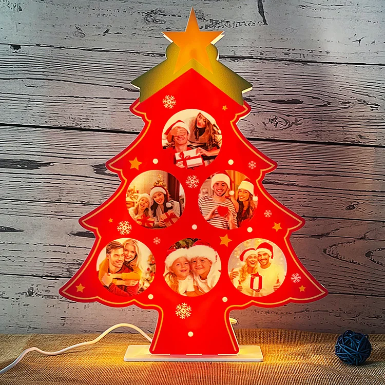 Custom Photo Christmas Tree Shape LED Night Lights