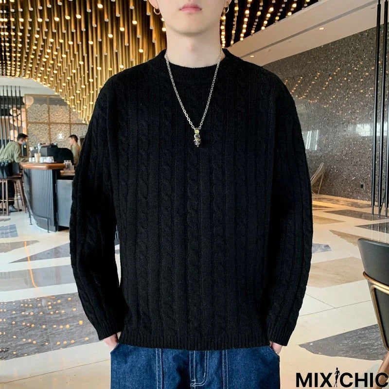 Loose Round Neck Thickened Men's Sweater