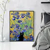 Van Gogh Irises And Black Cat-11CT Stamped Cross Stitch 40*50cm/15.75*19.69in