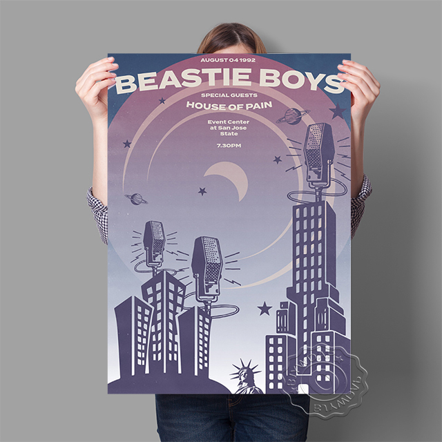 Beastie Boys Music Gig Poster Hip Hop Rap Music Band Star Poster Pop Music Singer Wall Art Painting Room Home Decor Canvas Print