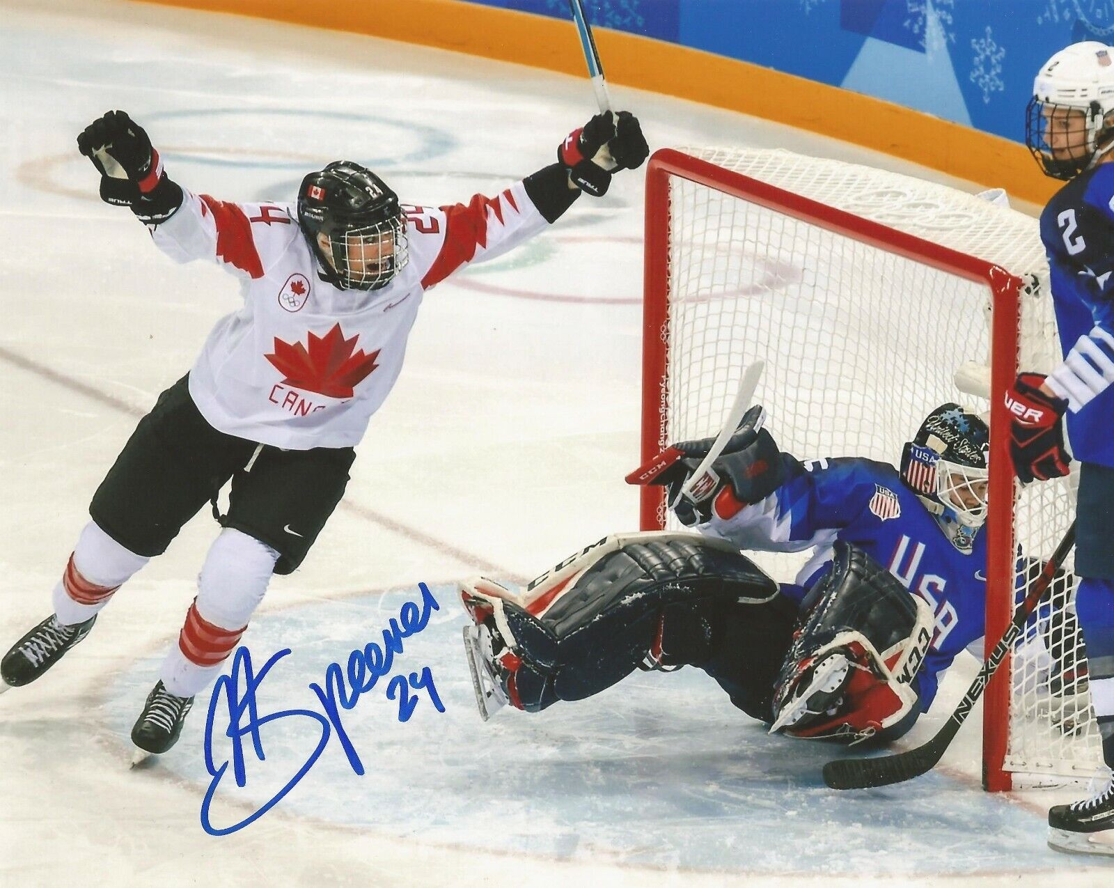 NATALIE SPOONER SIGNED TEAM CANADA 8x10 Photo Poster painting #1 w/COA - 2018 OLMYPIC GOLD GAME!