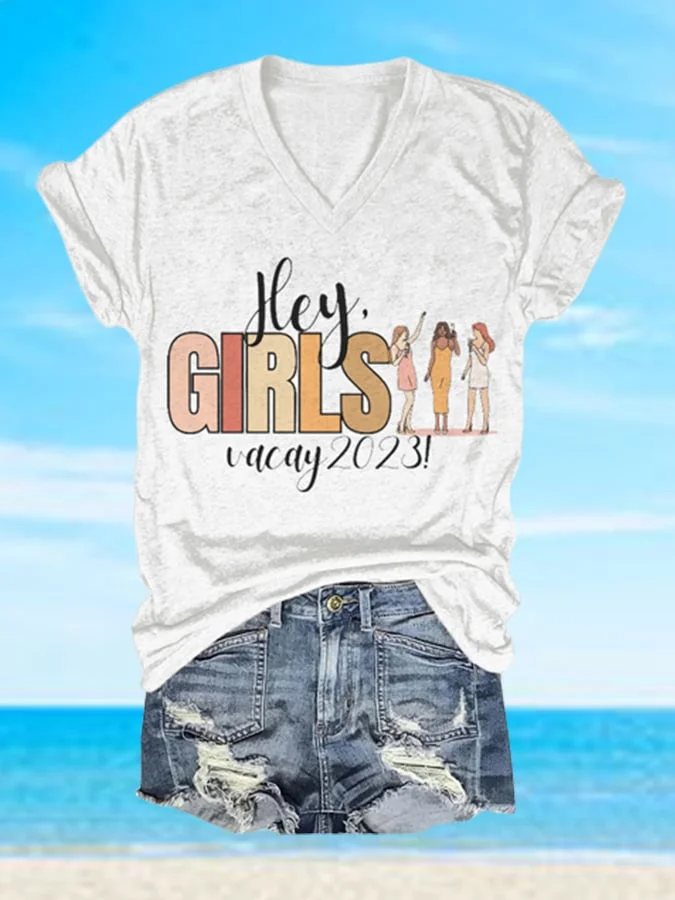 🔥Buy 3 Get 10% Off🔥Casual Girls' Trip 2023 Short Sleeve T-Shirt