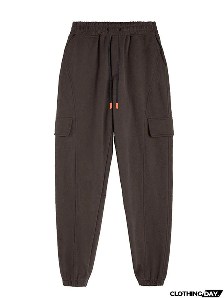 Trendy Extra Loose Multi-Pocket Drawstring Pants for Men