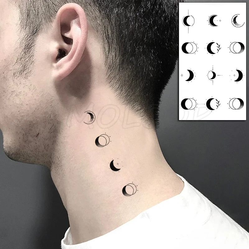 Tattoo Sticker Moon Sun Lunar Star Element Body Art Makeup Waterproof Temporary Women and Men Fake Tatoo
