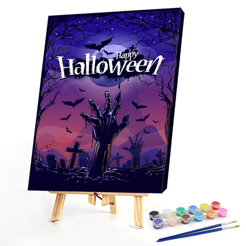 

40*50CM - Paint By Numbers - Halloween Cross and Hands, 501 Original