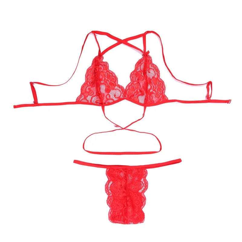 2pc Sexy Lace Lingerie Porno Komplet Bielizny Push Up Bra Set Mujer Ropa Interior Dessous Lenceria Mujer Underwear Women Set