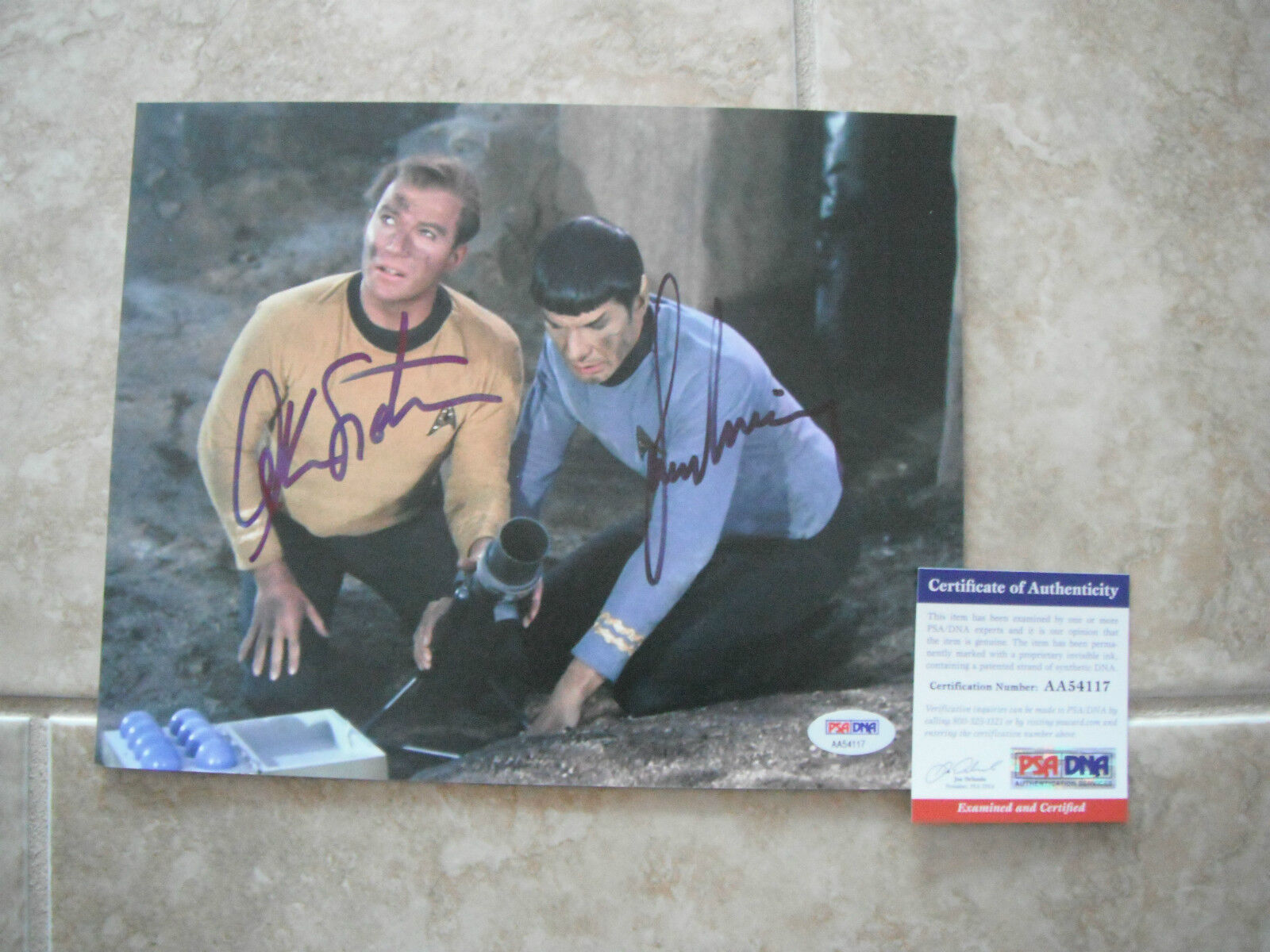 Nimoy Shatner Star Trek Spock Kirk Signed Autographed 8x10 Photo Poster painting PSA Certified