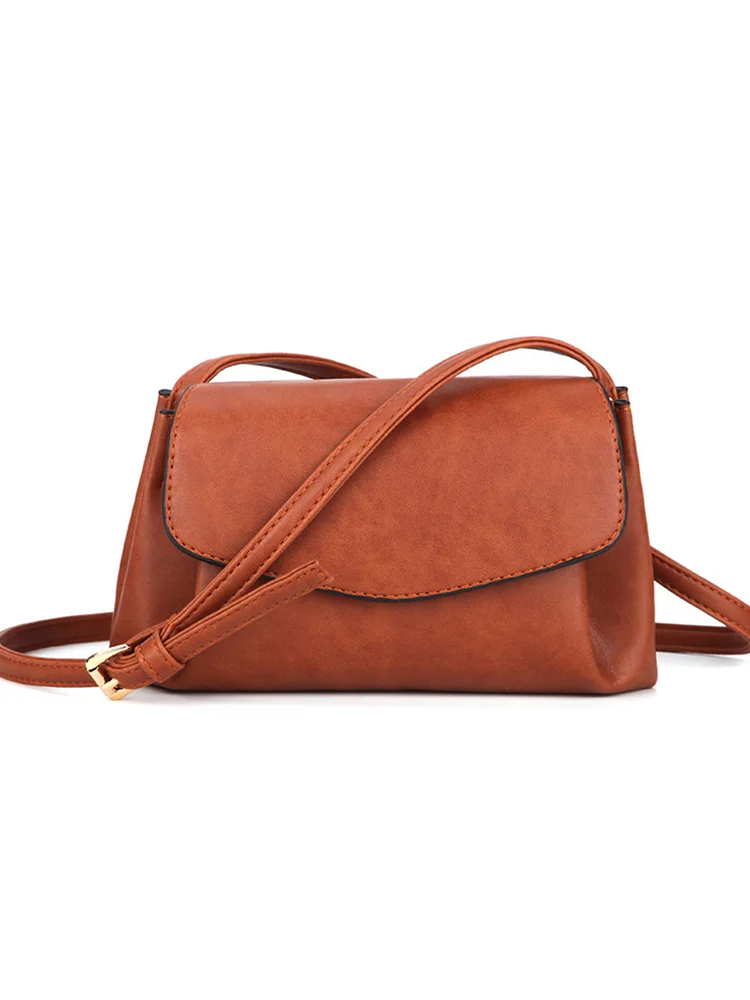 Simple Style Flap Pinched Crossbody Bag