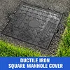 [US Local Warehouse] Iron Manhole Cover and Frame Non-Slip Septic Tank Cover for Yard (400mm)