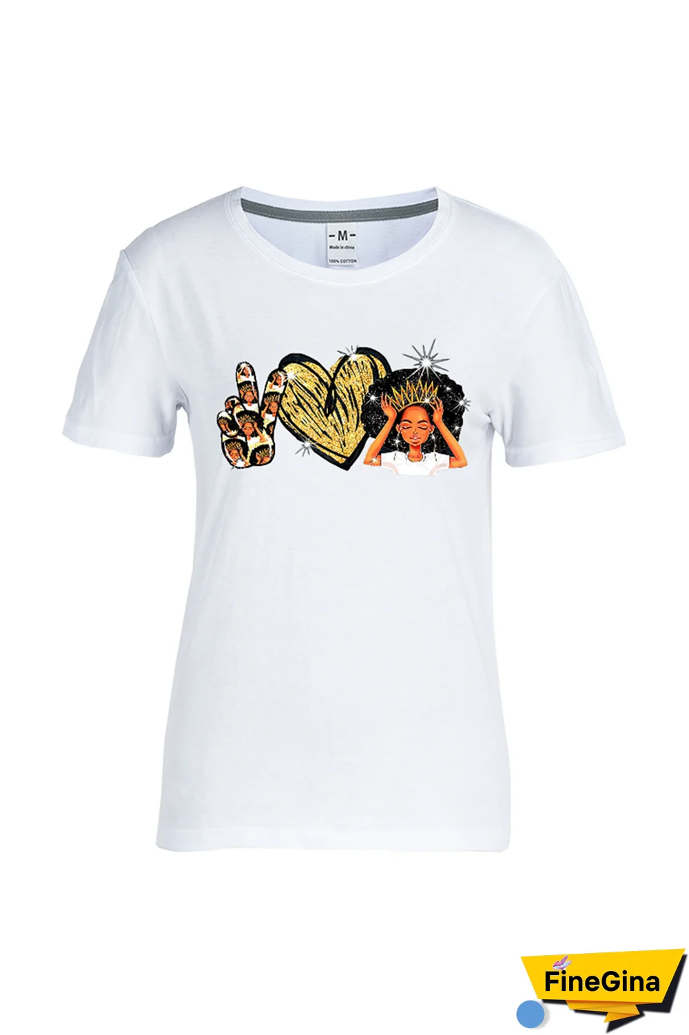 White Street Vintage Print Patchwork O Neck T-Shirts