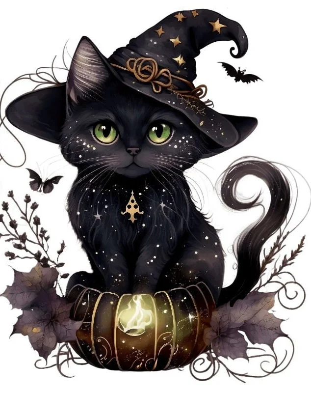 Halloween Black Cat - Full Round 40*50CM