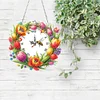 DIY Tulips Diamond Clock Art Pendant Home Wall Decoration Crafts